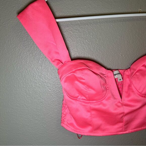 Revolve Superdown Coralia neon hot pink bustier top women’s size XS - Picture 4 of 7